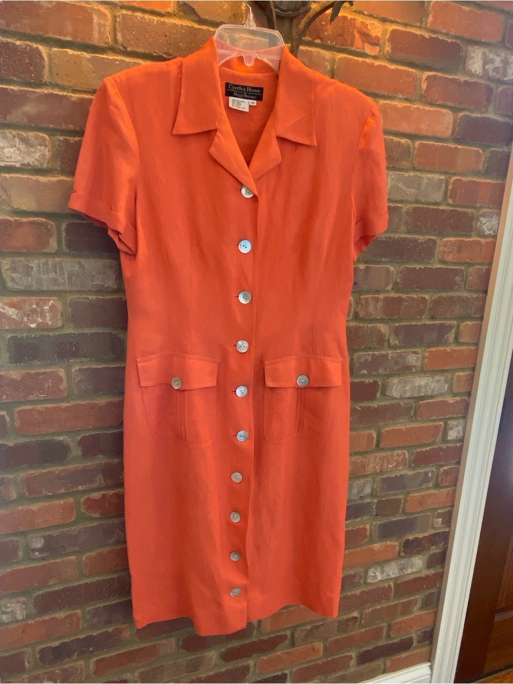 Cynthia Rowley Short Sleeve Button-Front Dress